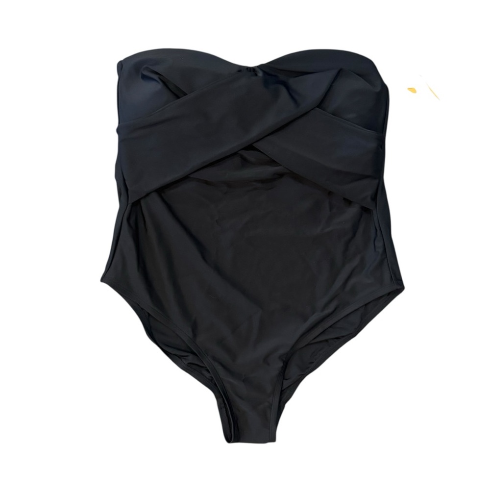 Kona Sol Women’s Black Crossover One Piece Bathing Suit Removable Straps Sz 18W - Picture 2 of 6